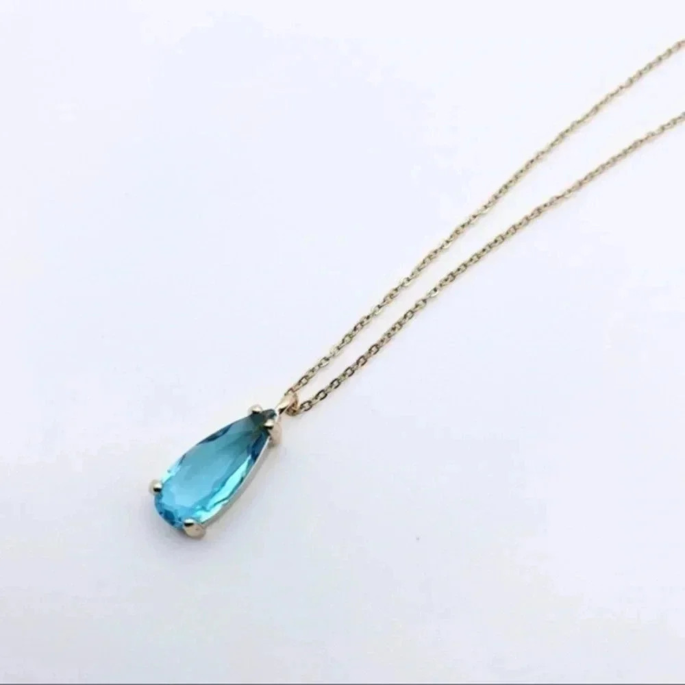 Tear Drop Necklace | Cubic Zirconia Necklace | 18k Gold Plated